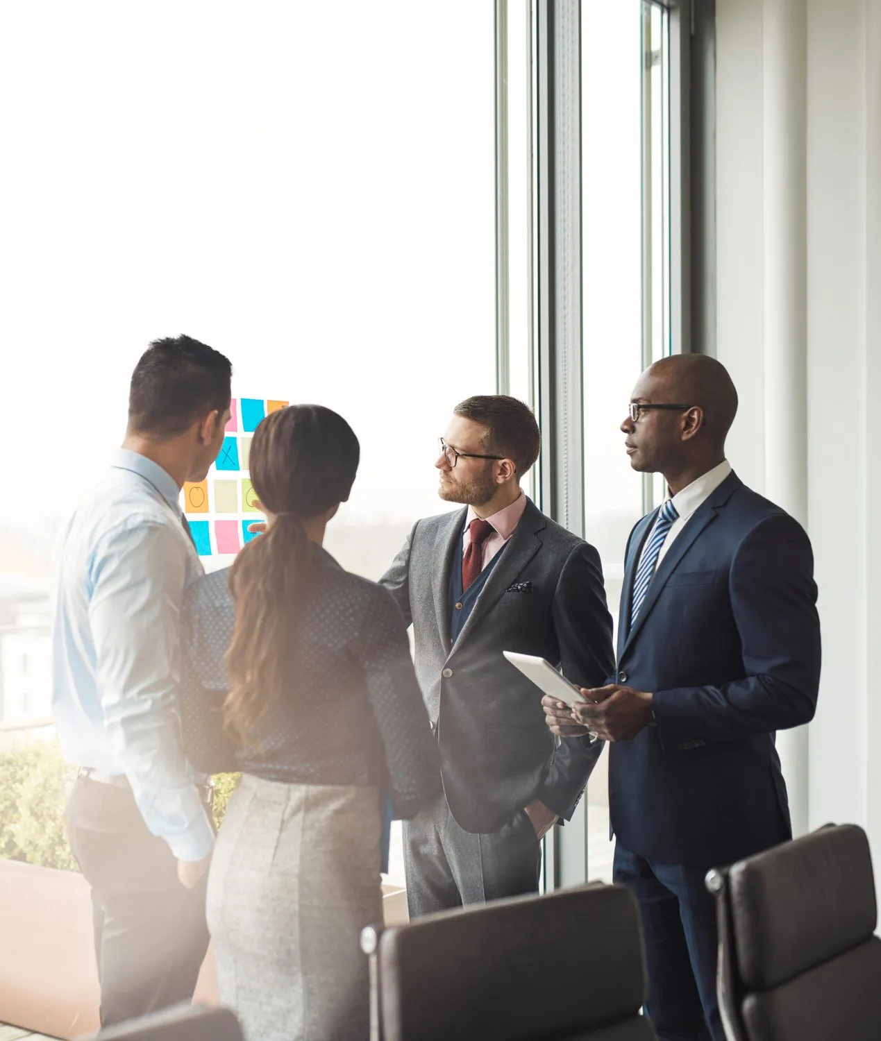 A business team collaborating on a project
