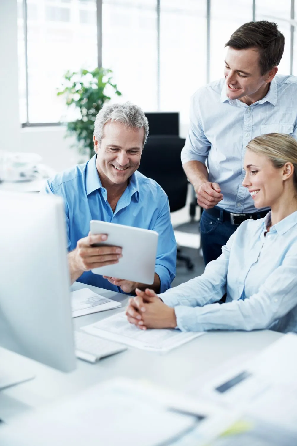 A team of business professionals collaborating